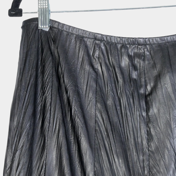 Vintage Joseph Ribkoff Faux Leather Midi Skirt Womens Size 14 Black Pull On - Picture 5 of 9